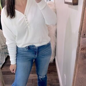 Mts knit thermal sweater style top size small